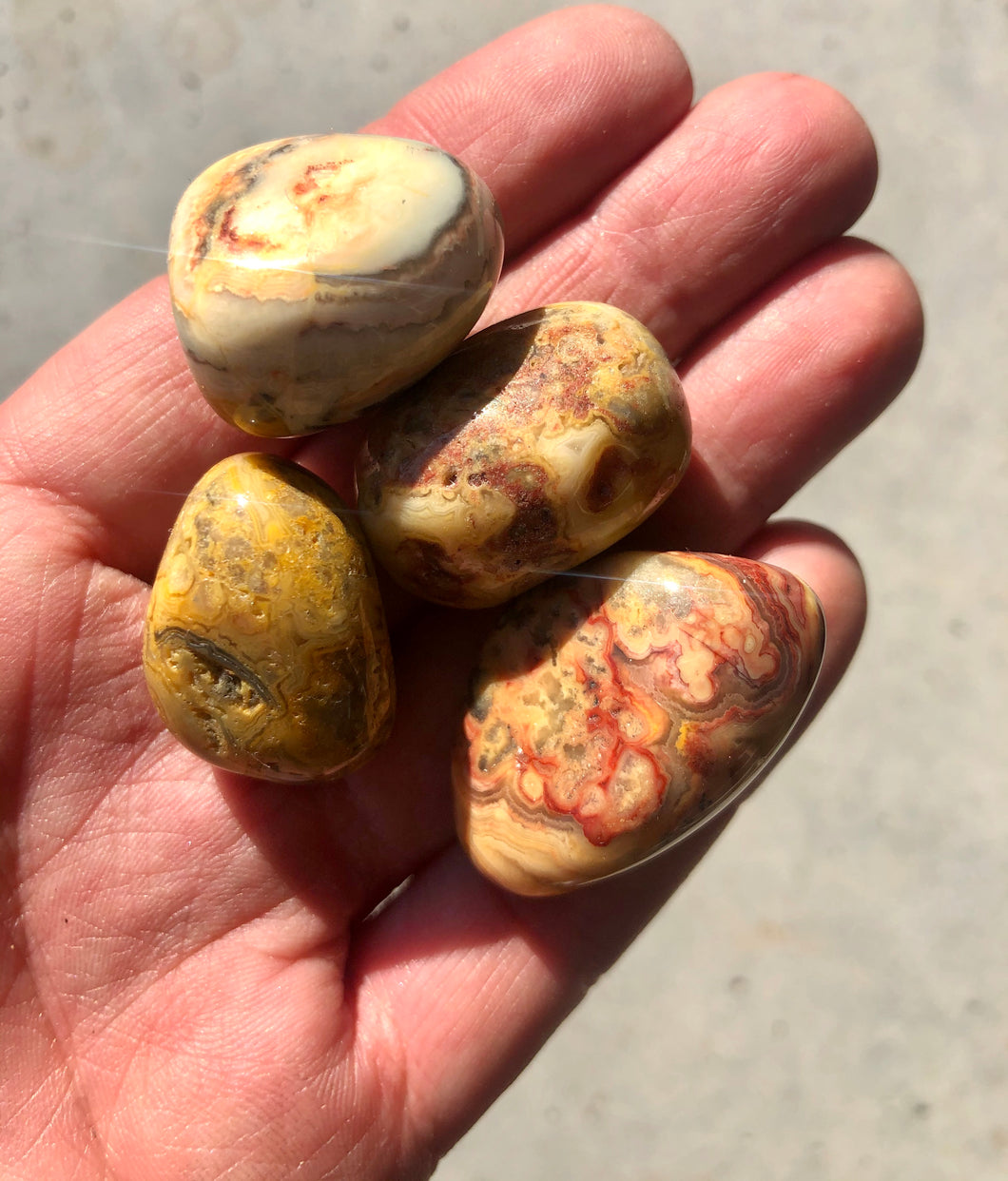 Yellow Crazy Lace Agate - Tumbled Stone