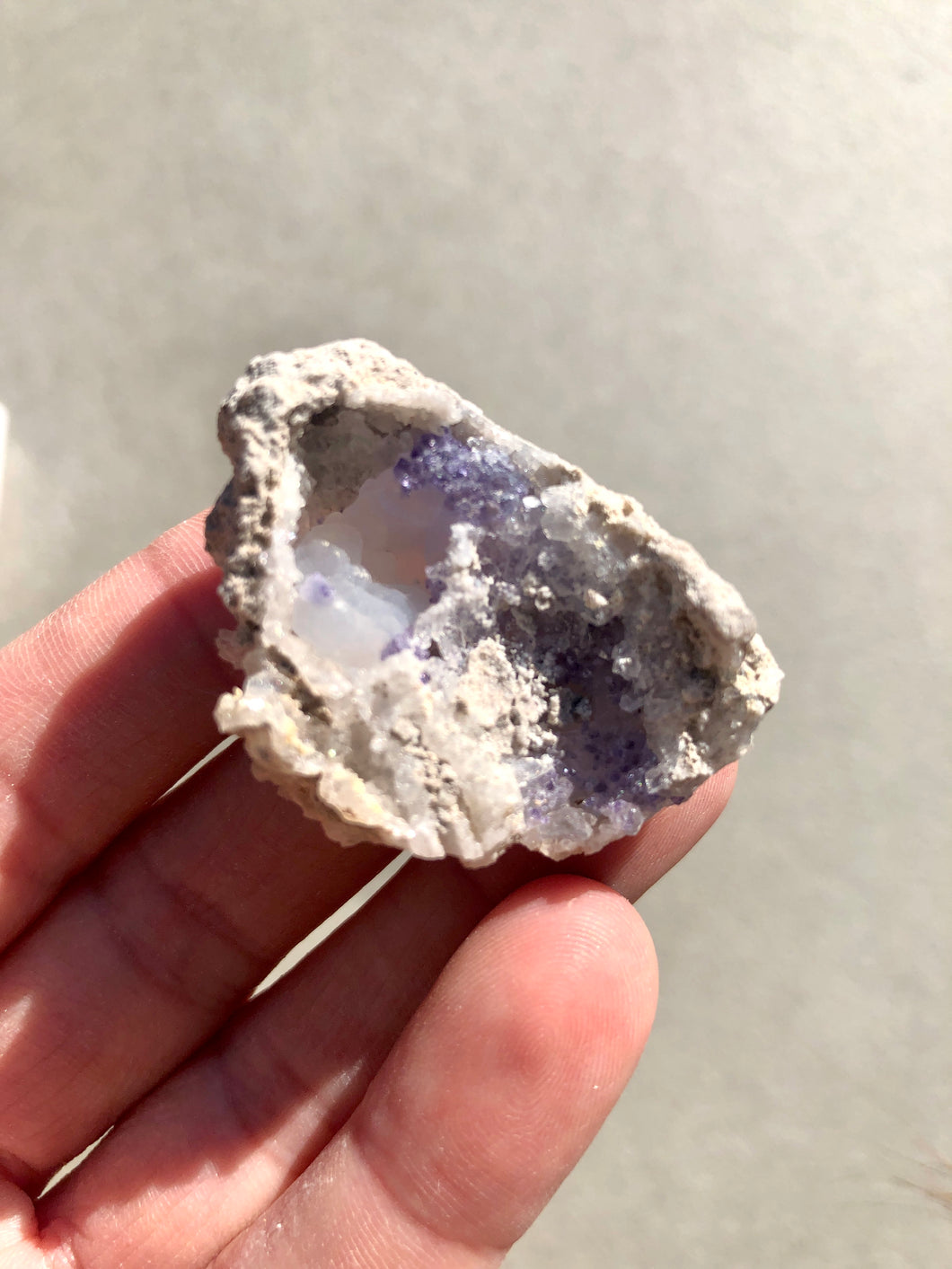 Chalcedony & Fluorite Geode 007