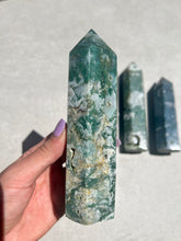 Load image into Gallery viewer, Large Moss Agate Tower 001