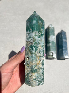 Large Moss Agate Tower 001