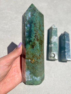 Large Moss Agate Tower 002