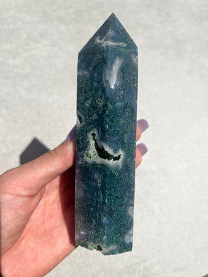 Large Moss Agate Tower 004