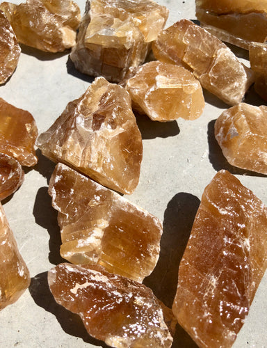 Small Honey Calcite Rough Chunk - Luxe Gem Co.