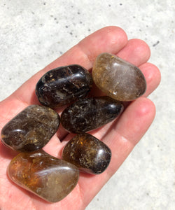 Natural Dark Citrine - Tumbled Stone